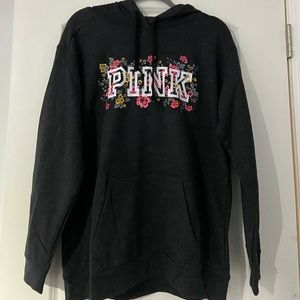 NWI Size M PINK floral Hooded Pullover
